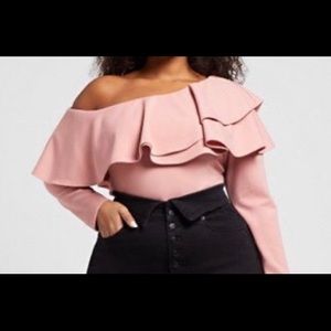 Fashion To Figure Rosa Double Ruffle Fitted Top